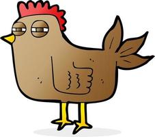 cartoon sly hen vector