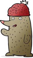 oso de dibujos animados con sombrero vector