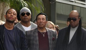 LOS ANGELES, JAN 28 -  John Legend, LL Cool J, Smokey Robinson, Stevie Wonder at the Ken Ehrlich Hollywood Walk of Fame Star Ceremony at a Capital Records Building on January 28, 2015 in Los Angeles, CA photo