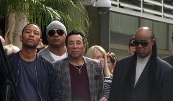 LOS ANGELES, JAN 28 -  John Legend, LL Cool J, Smokey Robinson, Stevie Wonder at the Ken Ehrlich Hollywood Walk of Fame Star Ceremony at a Capital Records Building on January 28, 2015 in Los Angeles, CA photo