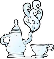 cartoon tea set vector