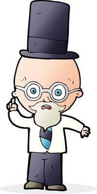 cartoon man wearing top hat