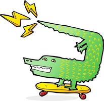 amazing skateboarding alligator vector