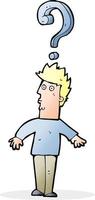 cartoon confused man vector