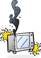 cartoon exploding microwave vector