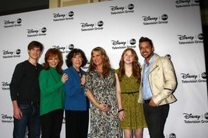 LOS ANGELES, JAN 10 - Justin Prentice, Reba McEntire, Lily Tomlin, Sara Rue, Juliette Angelo, Jai Rodriguez attends the ABC TCA Winter 2013 Party at Langham Huntington Hotel on January 10, 2013 in Pasadena, CA photo