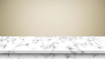 Empty Marble Table with Cream Background. photo