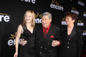 LOS ANGELES, DEC 7 - Daughter Danielle Sarah Lewis, Jerry Lewis, wife SanDee Pitnick arrives at the Premiere Of Encore s Method To The Madness Of Jerry Lewis at Paramount Studios Theater on December 7, 2011 in Los Angeles, CA photo