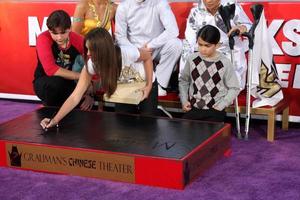 LOS ANGELES, JAN 26 - Prince Michael Jackson, Paris Jackson, Prince Michael Jackson, II aka Blanket  at the Michael Jackson Immortalized Handprint and Footprint Ceremony at Graumans Chinese Theater on January 26, 2012 in Los Angeles, CA photo