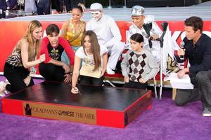 LOS ANGELES, JAN 26 - Prince Michael Jackson, Paris Jackson, Prince Michael Jackson, II aka Blanket  at the Michael Jackson Immortalized Handprint and Footprint Ceremony at Graumans Chinese Theater on January 26, 2012 in Los Angeles, CA photo