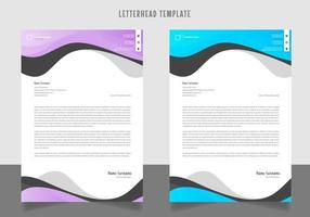 business letterhead template design vector with purple white color background