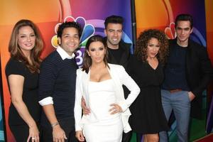 LOS ANGELES, JAN 13 - Alex Meneses, Izzy Diaz, Eva Longoria, Jencarlos Canela, Diana-Maria Riva, Jose Moreno Brooks at the NBCUniversal TCA Press Day Winter 2016 at the Langham Huntington Hotel on January 13, 2016 in Pasadena, CA photo