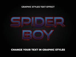 efecto de texto editable degradado azul chico araña vector