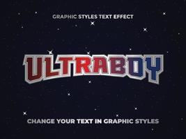 efecto de texto editable ultraboy degradado rojo y azul vector