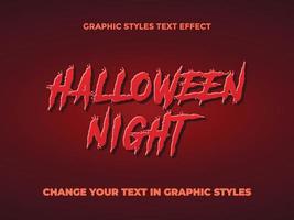 efecto de texto editable degradado rojo noche de halloween vector