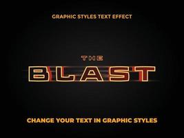 THE BLAST RED AND YELLOW GRADIENT EDITABLE TEXT EFFECT vector