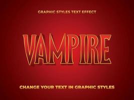 efecto de texto editable degradado rojo vampiro vector