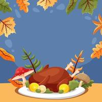 Thanksgiving Food and Beverages Background vector