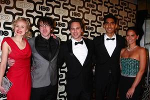 LOS ANGELES, JAN 13 - Alison Pill, Thomas Sadoski, Dev Patel, Olivia Munn, John Gallagher Jr arrives at the 2013 HBO Post Golden Globe Party at Beverly Hilton Hotel on January 13, 2013 in Beverly Hills, CA photo