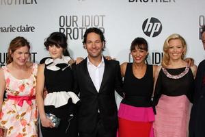 LOS ANGELES, AUG 16 - Kathryn Hahn, Zooey Deschanel, Paul Rudd, Rashida Jones, and Elizabeth Banks arriving at the Our Idiot Brother Premiere at Cinerama Dome ArcLight Theaters on August 16, 2011 in Los Angeles, CA photo