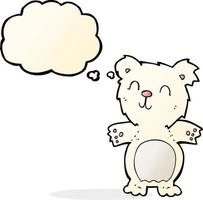 cartoon cute polar bear cub with thought bubble vector