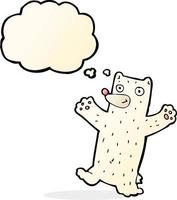 cartoon polar bear with thought bubble vector
