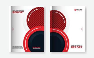 informe anual comercial rojo, volante de folleto, plantilla de diseño de portada de libro vector