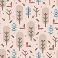 Trees and Flowers Pattern vector