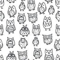 Black and White Owl Pattern vector