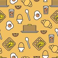 Outlined Breakfast Pattern vector