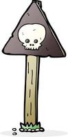 cartoon spooky skull signpost vector