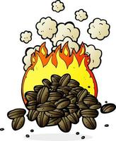 roasting coffee beans cartoon vector