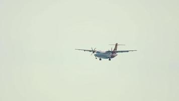 PHUKET, THAILAND NOVEMBER 25, 2016 - FireFly ATR 72 9M FYB on final approach before landing at Phuket airport video