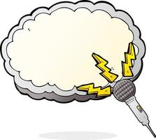 cartoon microphone and space for text cloud vector