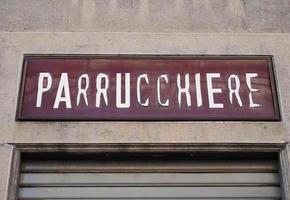 retro parrucchiere transl. hairdresser sign photo