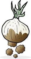 cartoon organic onion vector