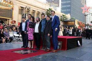 LOS ANGELES, DEC 8 - Andy Serkis, Richard Armitage, Evangeline Lilly, Sir Peter Jackson, Orlando Bloom, Elijah Wood, Lee Pace at the Peter Jackson Hollywood Walk of Fame Ceremony at the Dolby Theater on December 8, 2014 in Los Angeles, CA photo