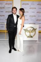 LOS ANGELES, NOV 17 - Sam Claflin, Laura Haddock at the The Hunger Games - Mockingjay Part 1 Premiere at the Nokia Theater on November 17, 2014 in Los Angeles, CA photo