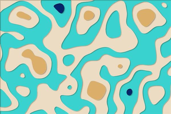 Abstract organic shapes background paper cutout design