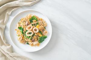 Fried rice with squid or octopus photo