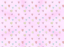 pastel cute hearts on blurred gradient pink background vector