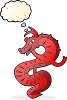 saxon dragon cartoon with thought bubble vector