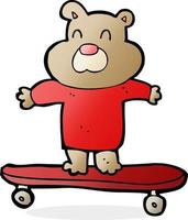 cartoon bear on skateboard vector