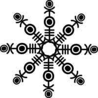 Abstract Hand Drawn Snowflake, Star Shape. Tribal Symbol Design Elements vector