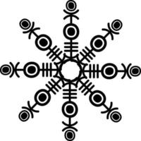 Abstract Hand Drawn Snowflake, Star Shape. Tribal Symbol Design Elements vector