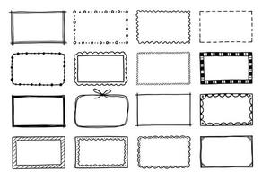 Hand drawn set of rectangle frame. vector