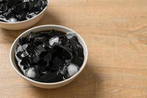 Black grass jelly with ice photo