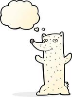 cartoon polar bear with thought bubble vector