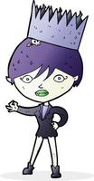 cartoon vampire wearing crown vector