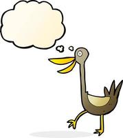 funny cartoon duck with thought bubble vector